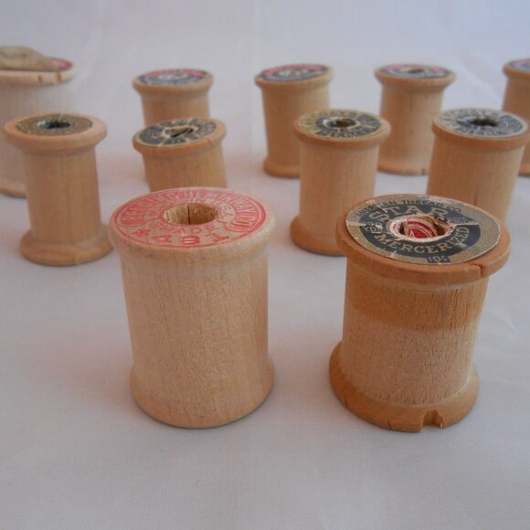 Vintage Wooden Spools, Lot Of 11, Empty Spools, Sewing, Arts&Crafts, Coats&Clark - Picture 5 of 5